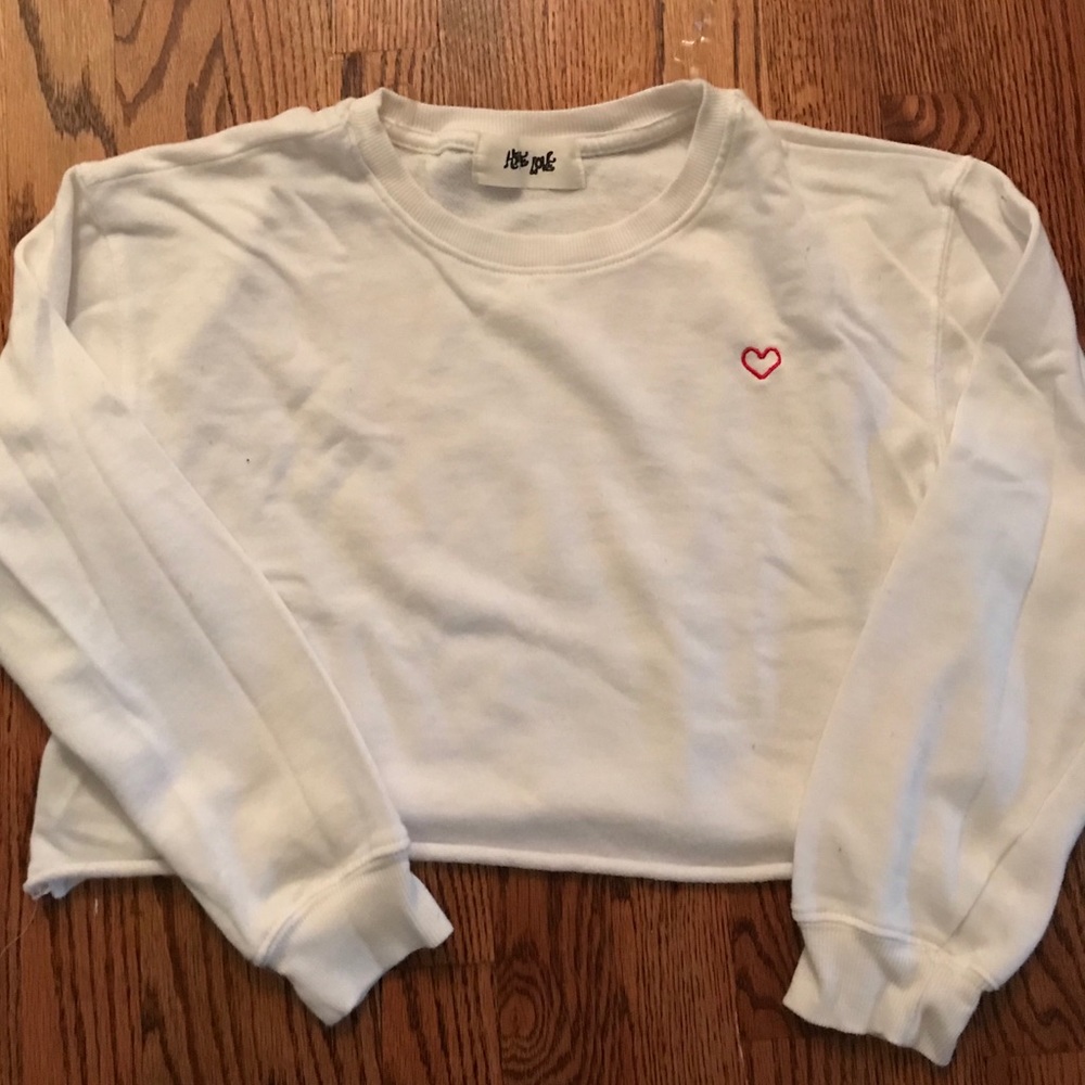 cropped heart sweater